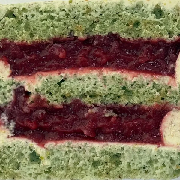 Pistachio and raspberry